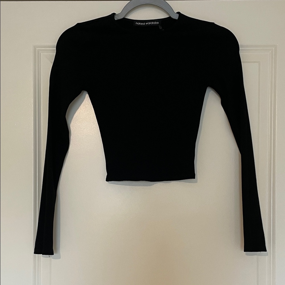 Naked Wardrobe Black Long Sleeve Shape Wear Compression Top